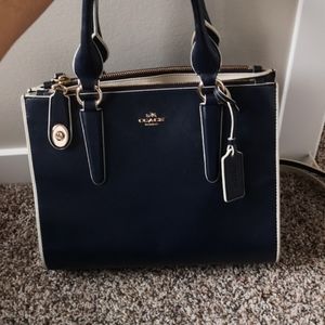 Calfskin structured leather Coach Purse